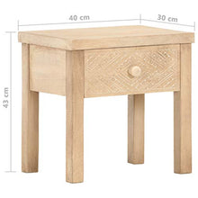 Tidyard 2 pz Comodino Moderno in Legno Massello di Mango,Comodino Camera da Letto Classico,Comodino con Cassetto,Comodino Cameretta,Tavolino da Salotto Comodino Porta Oggetti 40x30x43 cm