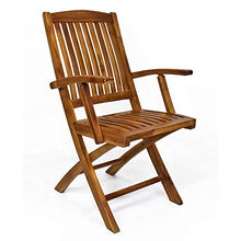 Set 2 sedie pieghevoli eden con braccioli in legno teak da giardino