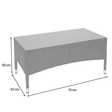 Mendler Salottino da Esterno Giardino HWC-F55 polyrattan Nero con Cuscini Avorio