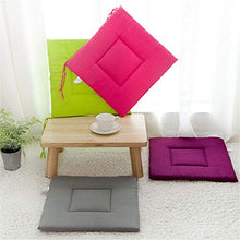 LucaSng - Set di 4 cuscini per sedia, 40 x 40 x 2,5 cm, con fiocco di fissaggio, per interni ed esterni (blu)