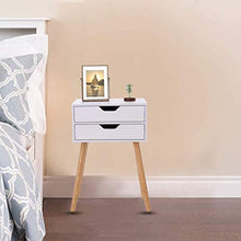 AIYIXUE - Comodino utile comodino con 2 cassetti, comodino per camera da letto, comodino, facile da riporre comodino, bianco
