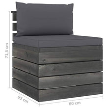 vidaXL Divano Centrale da Giardino Pallet con Cuscini in Legno di Pino