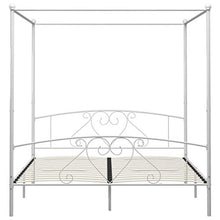 SKM Letto a Baldacchino Bianco in Metallo 200x200 cm