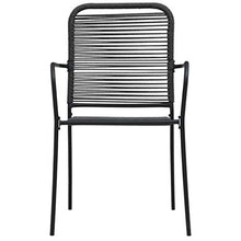 FAMIROSA Set da Pranzo da Esterni 7 pz in Corda di Cotone e Acciaio Nero-8278