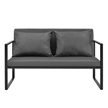 casa.pro] Divano da Giardino - Sofa Esterno - 70 x 114 x 60 cm - Mobile da Giardino Imbottito - Grigio/Nero
