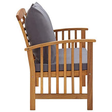 FAMIROSA Panca da Giardino con Cuscini 119 cm in Massello Acacia-0261