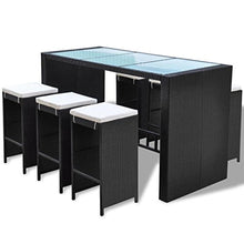 vidaXL Set da Bar 13 pz in Polyrattan Nero da Esterno Tavolo e Sedie Giardino
