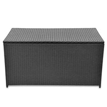 OUSEE Baule da Giardino Nero 120x50x60 cm in Polyrattan