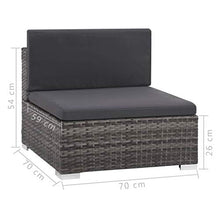 Tidyard Set Divani da Giardino 23 pz in Polyrattan Grigio #3