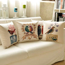 XMZFQ Cuscino da tiro, Imbottitura in Cotone PP, Stampa Fiori e Uccelli, splendido e Bellissimo Cuscino Decorativo per Auto da Ufficio con Divano Letto, 45 * 45 cm, Set di 2,E