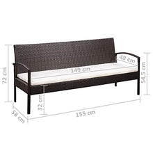 SKM Set Divani da Giardino 5 pz con Cuscini in Polyrattan Marrone (41.5kg)