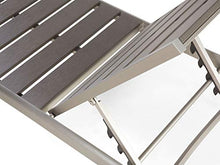 Beliani Lettino da Giardino con Struttura in Alluminio Argento e Legno Grigio Nardo