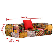 vidaXL Divano Modulare a 2 Posti con Braccioli in Tessuto Patchwork Letto Sofa