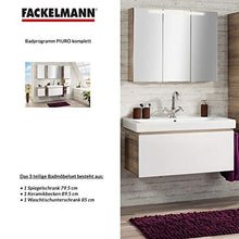FACKELMANN - Set di mobili da bagno Piuro, 3 pezzi, 85 cm, mobiletto sottolavello, lavabo in ceramica e armadietto a specchio