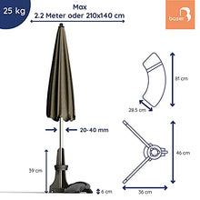 Baser - Supporto per ombrellone da Balcone (25 kg, Grigio Scuro)