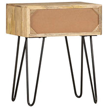 Festnight Comodino Camera da Letto Vintage in Legno Massello di Mango Comodino con 2 Cassetti,Tavolino da Salotto 40x30x50 cm