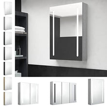 vidaXL Armadietto Bagno con Specchio e Luci LED con Ante e Ripiani Interni Elegante Moderno Funzionale Mobiletto Pensile 60x14x62 cm MDF e Melamina