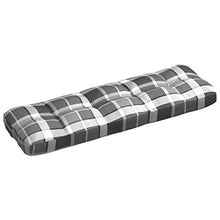 vidaXL Cuscino Divano da Giardino Quadri Grigio 120x40x12 cm in Tessuto