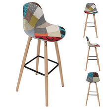 Home Deco Factory - Sgabello da bar, motivo: Patchwork Riga, in legno