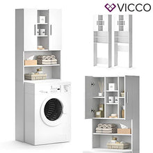 Vicco Armadio per lavatrice Luis Armadio per il bagno bianco, 190 x 64 cm