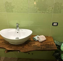 Mensola lavabo massello 120x50x8 cm