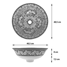 Serena Cerames - Lavabo in ceramica messicana, 40,5 x 15 cm, colore: nero