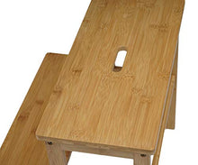 Mendler Sgabello scaletta HWC-B87 Legno Bambu 43x47x38cm