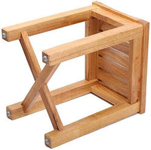 NZDY Home Essentials, Solido Antiscivolo Stabile Sgabello da Bagno in Legno, Sgabelli da Doccia Panca Sedia da Bagno Max 150 Kg,un,42 * 34 * 45 cm