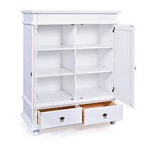 Esidra Eureka Armadio 2 Ante e 2 Cassetti, Pino, Bianco, 140x116x57 cm