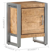 vidaXL Comodino 40x30x50 cm in Legno di Mango Grezzo