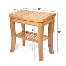 zvcv Utili Accessori per Il Bagno Panca per Doccia, 100% Deluxe Coperta da Esterno Patio Giardino Giardino Sgabello in bambù Panca con ripiano portaoggetti Vasca da Bagno Sedia da Doccia