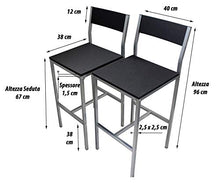 yelloo Set Tavolo E 2 SGABELLI Bar MOD. Udine Arredo Salotto Sgabello TAVOLI H.96cm