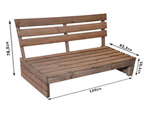 Panchina in legno con pallet, design di mobili, 120 x 93 x 76 cm, per esterni