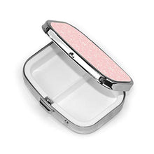 Scatola quadrata per pillole con fiocchi di neve invernali, fiocchi di neve rosa pastello, con fiocchi di neve, ideale per le vacanze, per pillole da viaggio, per integratori di vitamine