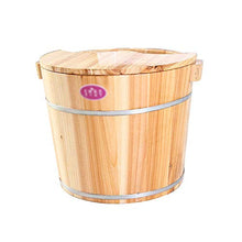 XYZX, pediluvio termico in abete, naturale e spesso, vaschetta per pediluvio portatile per bambini, pediluvio con coperchio, per dormire, migliora