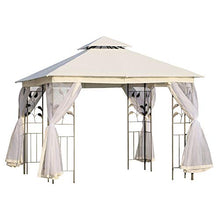 Gazebo da Giardino 3x3m con Zanzariera in Acciaio e Poliestere Bianco