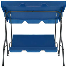 vidaXL Panca Dondolo da Giardino con Baldacchino e Cuscini Comodo Relax Stabile Elegante Altalena Telaio in Acciaio Verniciato Blu Scuro in Tessuto