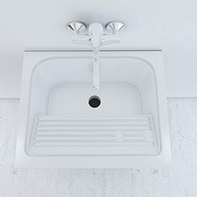 Mobile Lavatoio, L.60xP.50xH.86.5, Grigio, Vasca in Ceramica, con Strofinatoio Integrato