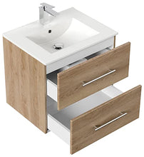 Set di mobili da bagno Firenze 60 2 parti rovere chiaro e armadio specchio