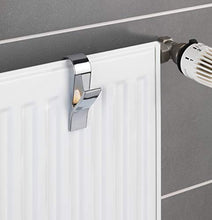 Wenko 81912500 Set di 4 Appendini per Termoarredo, in Plastica ABS Cromata, 2,5 x 10,5 x 7 cm