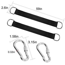NeBatte 2X Tree Swing Hanging Cinghie,Albero Cinghie Pendenti con moschettone con Chiusura di Sicurezza, Perfetto per Pneumatici, altalene a Disco, amache, regge Fino a 2200 LB-Nero