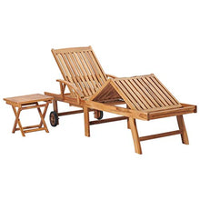 vidaXL Lettini Prendisole 2 pz con Tavolo in Legno Massello di Teak