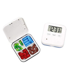 YDong Scatola per Pillole, Scatola per Pillole con Allarme Sigillato Intelligente un 4 Compartimenti, Distributore Elettronico di Promemoria per Timer Pillola Portatile