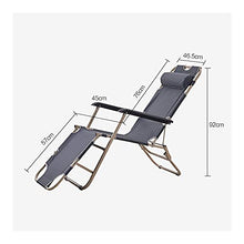 Hyua - Sedia a sdraio pieghevole, da giardino, regolabile, 100 kg, colore: grigio