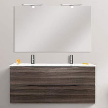 Bagno Italia Mobile Arredo Bagno Light 120cm sospeso doppio lavabo rovere con due cassetti soft close Mobili I