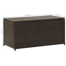 FAMIROSA Baule da Giardino in Polyrattan 100x50x50 cm Marrone