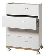 Composad Cassettiera Ludo su Ruote con 4 cassetti Bianco e Rovere Naturale