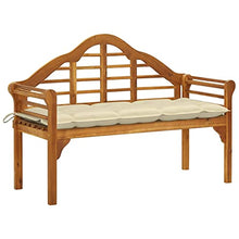 vidaXL Panchina da Giardino con Cuscino 135 cm in Massello d'Acacia