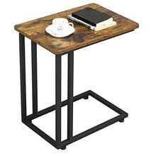 Yaheetech Tavolino Vintage da caffè Tavolino Basso da Divano con Ruote Industriale Salotto per Laptop Tavolino da Camera da Letto Nero e Marrone