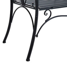 miozzi Panchina da Giardino 2 Posti in Metallo Nera 133x51.5x90 cm